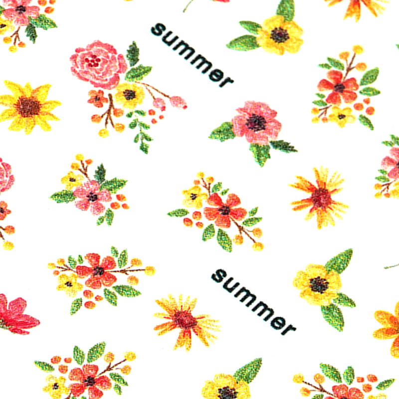 Nail sticker - 3D Sunny Flowers