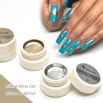 Venalisa Mirror Silver & Gold Gel Set – 2 Stück (5g + 5g)