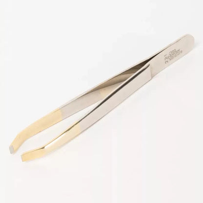 Professionelle Augenbrauenpinzette – Krallenform, vergoldete Spitze