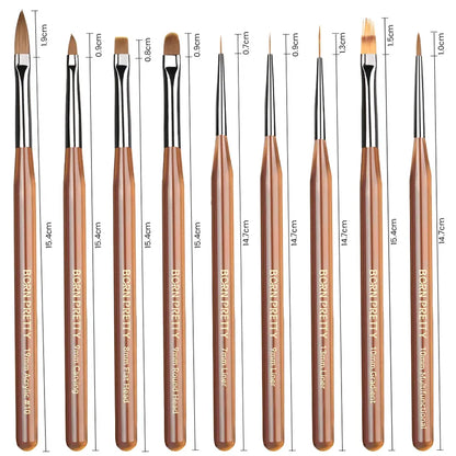 BORN PRETTY PRO Pinsel-Set - 9 Stk.