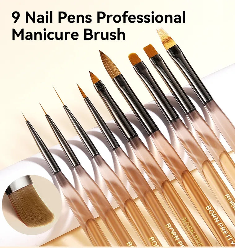 BORN PRETTY PRO Pinsel-Set - 9 Stk.