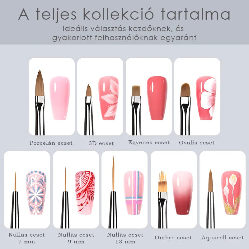 BORN PRETTY PRO Pinsel-Set - 9 Stk.