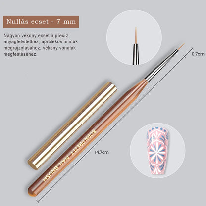 BORN PRETTY Nail Art Brush díszítő ecset – nullás 7 mm