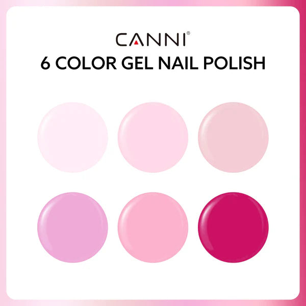 CANNI HEMA FREE UV/LED gel polish set 6x9ml - 2302 - Pink Champagne Dreams