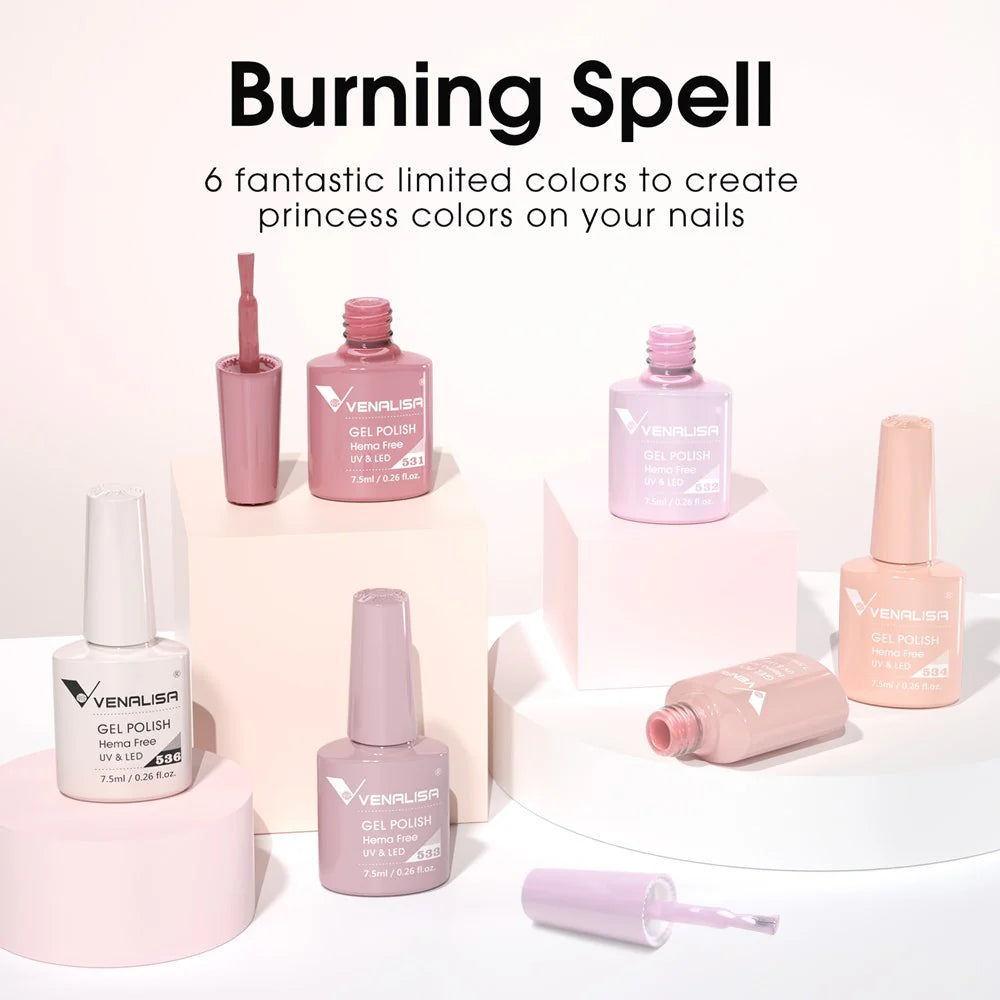 Venalisa 6 db-os UV/LED Gél lakk szett - 2224 - Blushing Petal - Hema Free