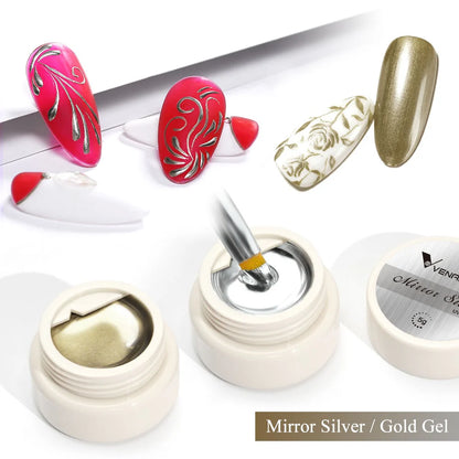 Venalisa Mirror Silver & Gold Gel Set – 2 Stück (5g + 5g)