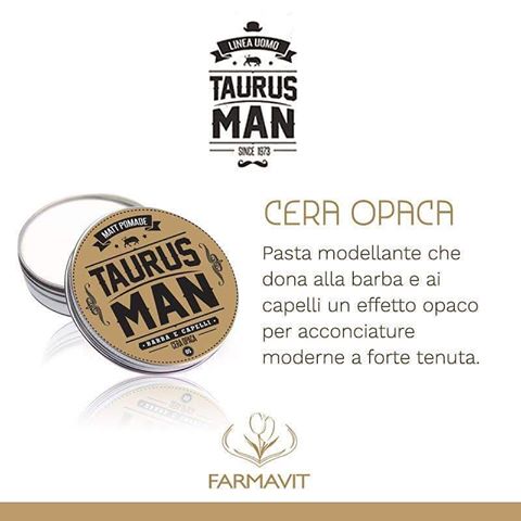 Taurus man matte pomade styling paste for beard and hair with tsubaki oil
