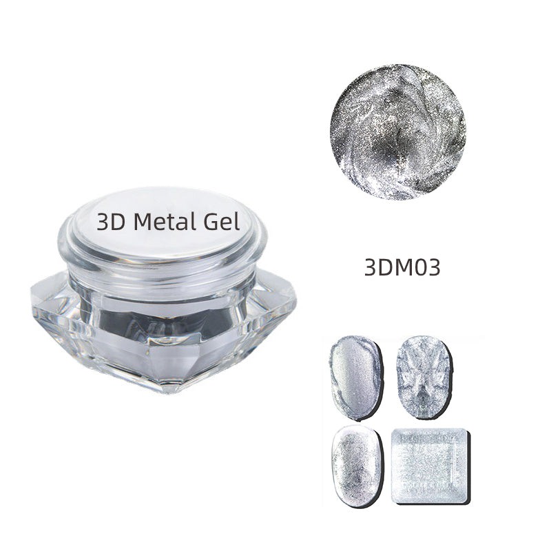 3D Metal Art Gel - ezüst 3DM03