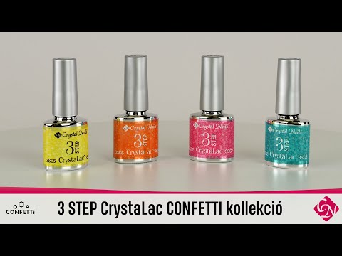 3 STEP CRYSTALAC - Confetti Gél Lakk /több színben/