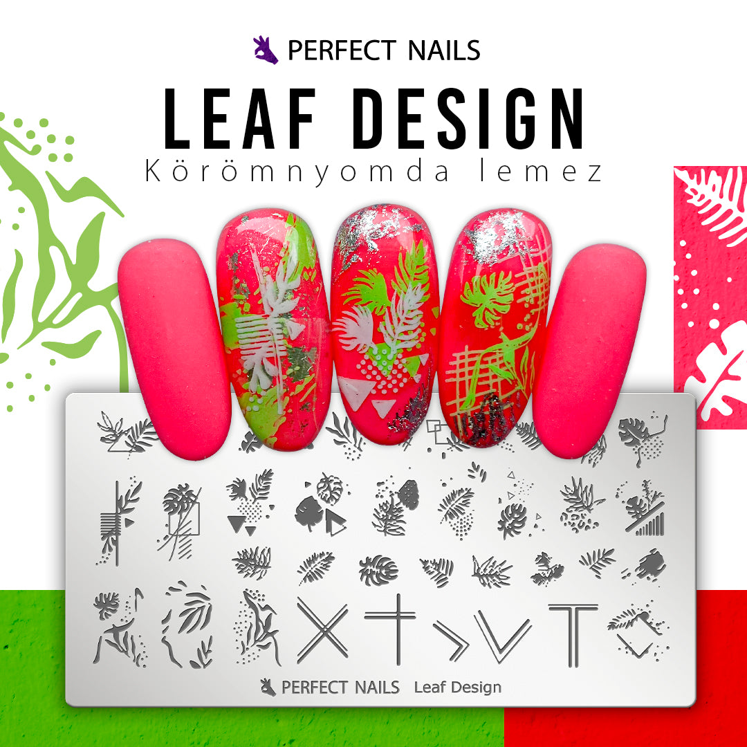 Nail Print Plate - Leaf Design