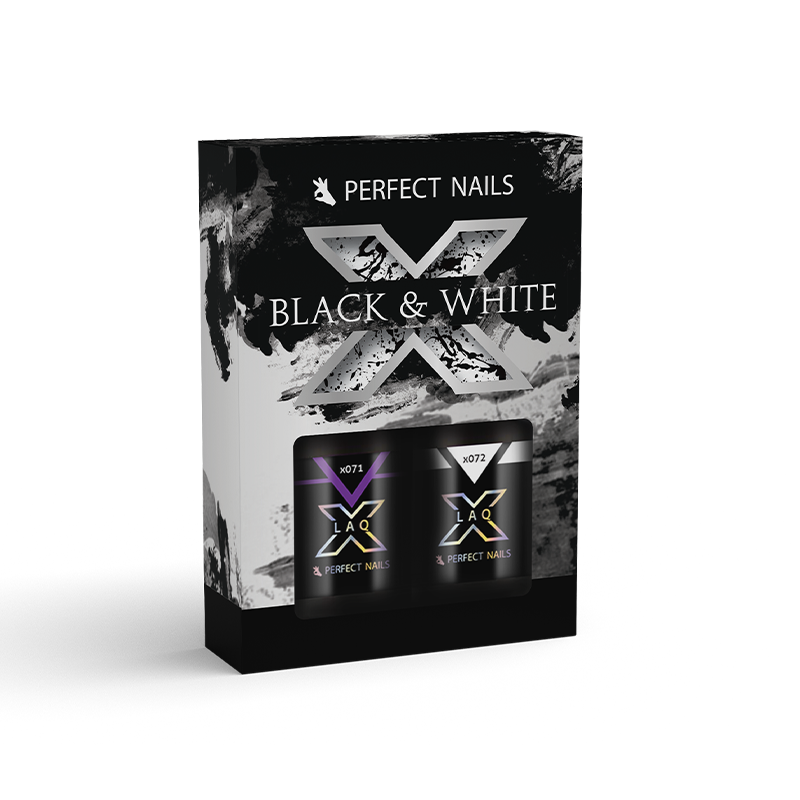 LACGEL LAQ X - BLACK &amp; WHITE GÉL LAKK SZETT