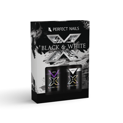 LACGEL LAQ X - BLACK &amp; WHITE GÉL LAKK SZETT